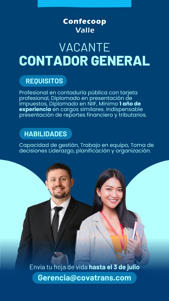 Entidad del sector cooperativo requiere para su equipo de trabajo:
